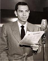 Jack Webb at the NBC mike Jack Webb at the NBC mike